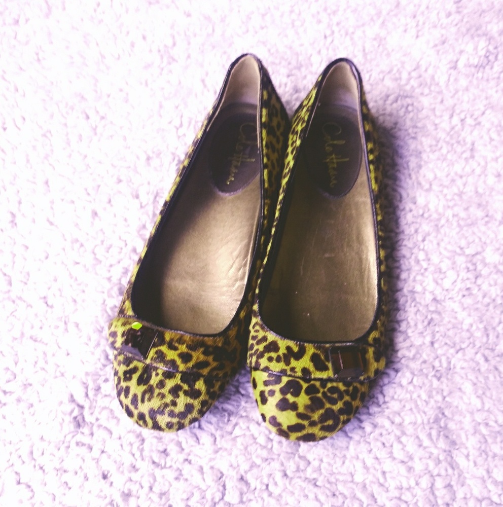 Cole haan flats leopard print women shoes
